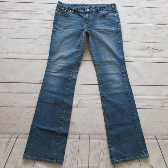 Lacoste Cotton Blend Semi Distressed Bootcut Leg Denim Jeans - Size 40 - Picture 2 of 6